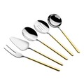 Set ustensile pentru gatit, Hermia, 645DRM1101, Inox, Acoperit cu aur de 24K, Aur argint