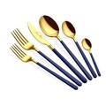 Set tacamuri, Hermia, 645DRM1224, Inox, Lingură de masă: 21,3 cm (6 bucăți), Aur / Albastru