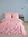 Set cuvertura pique dubla 3 piese, L'essentiel Maison, FlowerofLove, Bumbac, Roz pudra