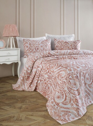Set cuvertura pique Single, L'essentiel Maison, Loop, Bumbac, Caramiziu