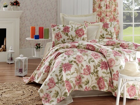 Cuvertura pique Single (EU) (IT), L'essentiel Maison, Care, Bumbac, Roz / Ecru / Bej