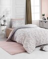 Lenjerie de pat pentru o persoana (FR), 2 piese, L'essentiel Maison, Piti Yaprak, 65% bumbac/35% poliester, Roz prafuit