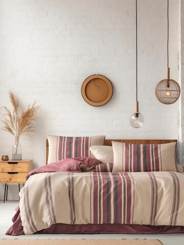 Lenjerie de pat pentru o persoana (DE), 2 piese, L'essentiel Maison, Rome, Bumbac;Poliester, Roșu Claret / Bej