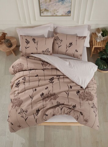 Set lenjerie de pat pentru o persoana Single XL (DE), 2 piese, L'essentiel Maison, Efil, 65% bumbac/35% poliester, Maro