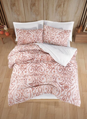 Lenjerie de pat pentru o persoana Single XXL (DE), 2 piese, L'essentiel Maison, Loop, 65% bumbac/35% poliester, Caramiziu