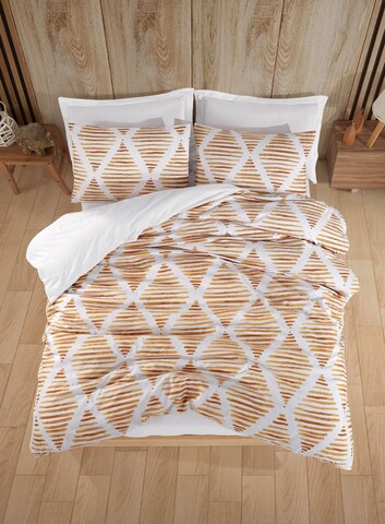 Lenjerie de pat pentru o persoana Single XXL (DE), 2 piese, L'essentiel Maison, Segment, 65% bumbac/35% poliester, Galben mustar