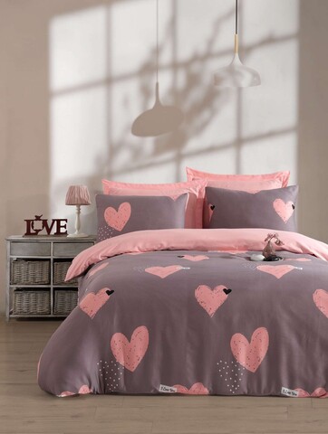 Lenjerie de pat pentru o persoana Single XXL (DE), L'essentiel Maison, Jana, Bumbac;Poliester, Roz