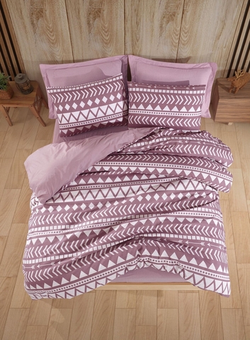 Lenjerie de pat dubla Super King (EU) (IT), 3 piese, L'essentiel Maison, Artec, 65% bumbac/35% poliester, Lila