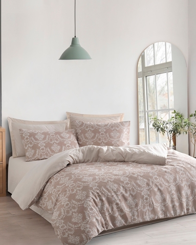 Lenjerie de pat dubla Super King (EU) (IT), 3 piese, L'essentiel Maison, Pure, Bumbac;Poliester, Maro