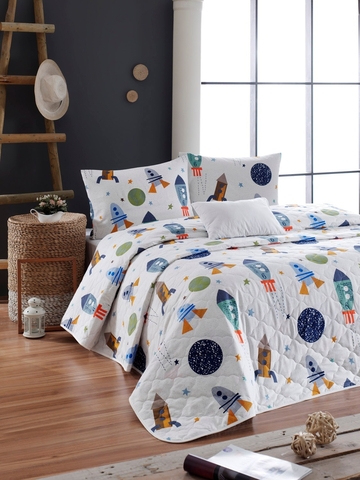 Set cuvertura matlasata dubla King (FR), 3 piese, L'essentiel Maison, Spacex, 65% bumbac/35% poliester, Multicolor