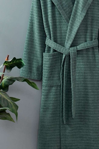 Halat de baie, L'essentiel Maison, Doga, Bumbac, Verde deschis