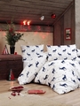 Lenjerie de pat pentru o persoana Single XXL (DE), L'essentiel Maison, Geyik, 65% bumbac/35% poliester, Albastru inchis/Alb