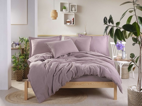 Set de huse de pilotă duble din muselină, L'essentiel Maison, Muslin, Lila