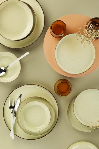 Serviciu de masa, Hermia, 311MBL1105, Farfurie adâncă: 19 x 19 x 5 cm (4 bucăți), Multicolor