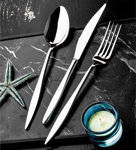 Set tacamuri, Hermia, 357NYP1309, Furculiță de masă: 21 x 2,5 cm (6 bucăți), Argintiu