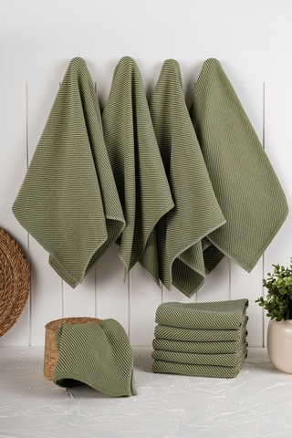 Set prosoape de bucatarie, Hermia, 224PSH1114, Dimensiune: 43 x 76 cm (10 bucăți), Verde inchis