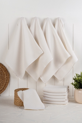 Set prosoape de bucatarie, Hermia, 224PSH1105, Dimensiune: 43 x 76 cm (10 bucăți), Ecru