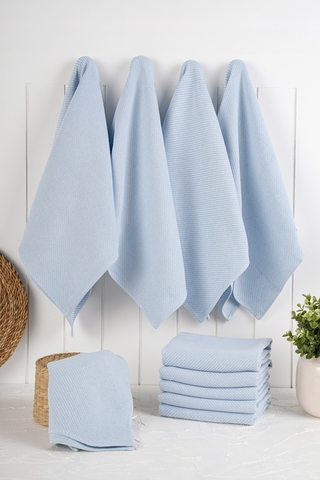 Set prosoape de bucatarie, Hermia, 224PSH1110, Dimensiune: 43 x 76 cm (10 bucăți), Albastru deschis
