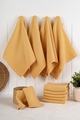 Set prosoape de bucatarie, Hermia, 224PSH1111, Dimensiune: 43 x 76 cm (10 bucăți), Galben mustar
