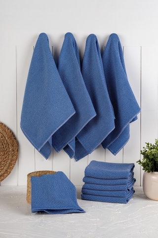 Set prosoape de bucatarie, Hermia, 224PSH1108, Dimensiune: 43 x 76 cm (10 bucăți), Albastru