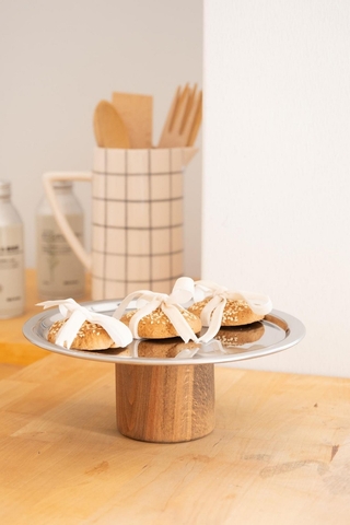 Stand de prezentare a alimentelor, Hermia, 886SVN1159, Dimensiuni: 23 x 23 x 8 cm, Argintiu