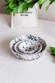 Set boluri ceramice, Hermia, 886SVN1116, Mediu: 12,2 x 12,2 x 4,7 cm (1 bucată), Alb/Negru