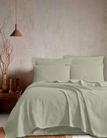 Cuvertura pique Single (FR), L'essentiel Maison, Tonne, Verde deschis