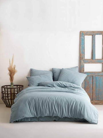 Lenjerie de pat dubla, L'essentiel Maison, Ephesus, Albastru