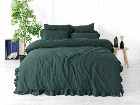 Lenjerie de pat dubla, L'essentiel Maison, Exclusive, Verde inchis