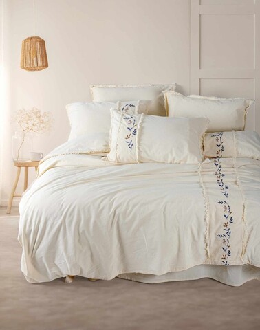 Lenjerie de pat dubla, L'essentiel Maison, Lucyna, Crem