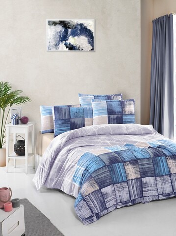 Lenjerie de pat pentru o persoana Single XXL (DE), L'essentiel Maison, Savina, Albastru / Albastru închis / Bej