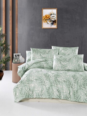 Lenjerie de pat pentru o persoana Single XL (DE), L'essentiel Maison, Marfa, Verde/Alb