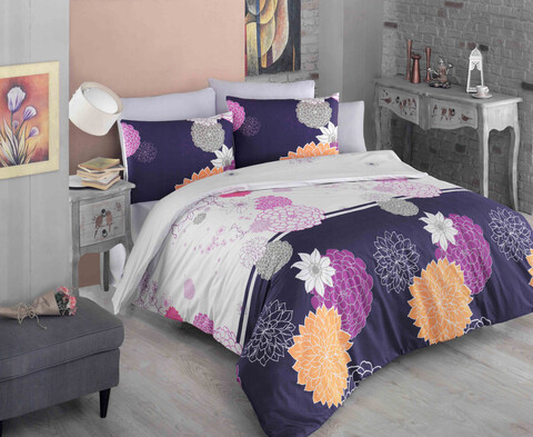 Lenjerie de pat dubla (ES), L'essentiel Maison, Baume, Albastru închis / Alb / Roz / Portocaliu