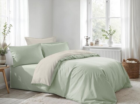 Lenjerie de pat dubla (DE), L'essentiel Maison, Light Green, Crem, Verde deschis, Crem
