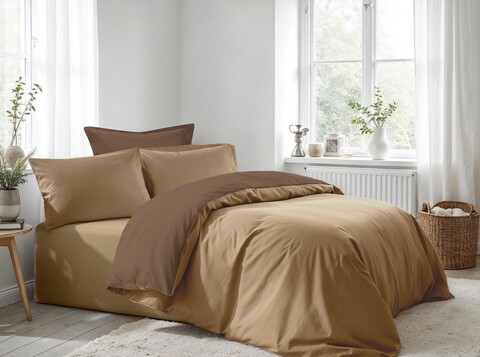 Lenjerie de pat dubla Super King (FR), L'essentiel Maison, Light Brown, Maro, Maro deschis / Maro