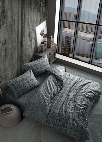 Lenjerie de pat dubla (DE), L'essentiel Maison, Kare, Negru