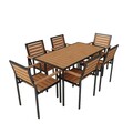 Set masa si scaune de gradina 7 piese, Hanah Home, CPT7707-150, Maro