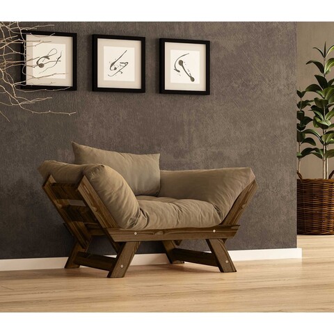 Fotoliu de gradina, Hanah Home, CPT8132-140, Nuc / Cămilă