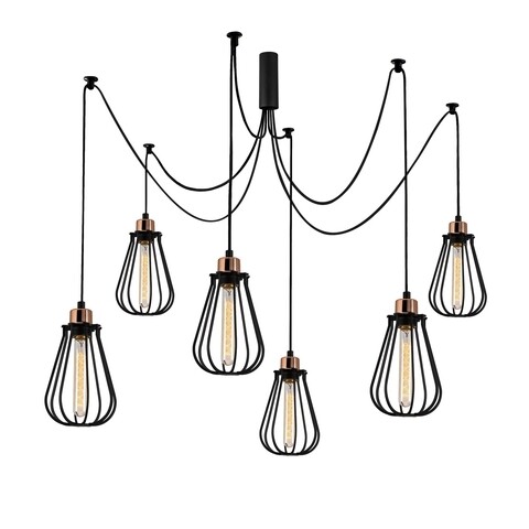 Candelabru Fetiye N-1110, Noor, 110 x 135 cm, 6 x E27, 100W, negru