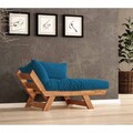 Fotoliu de gradina, Hanah Home, CPT8156-140, Teak / Albastru