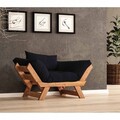 Fotoliu de gradina, Hanah Home, CPT8159-140, Teak / Negru
