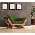 Fotoliu de gradina, Hanah Home, CPT8160-140, Teak / Verde