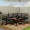 Set mobilier de gradina, Hanah Home, CPT5516-190, Gri / Antracit