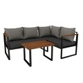 Set mobilier de gradina, Hanah Home, CPT5516-190, Gri / Antracit