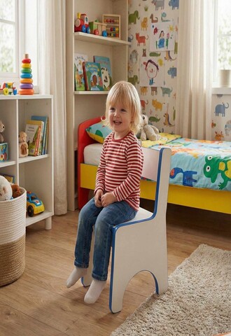 Scaun pentru copii, Hanah Home, Artmtkchr, 30x50x35 cm, Albastru/Alb