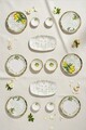 Set de mic dejun, Hermia, 126MBM1402,  Bol: 13 x 13 x 4 cm (2 bucăți), White / Green / Yellow