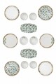 Set de mic dejun, Hermia, 126MBM1405,  Bol: 13 x 13 x 4 cm (2 bucăți), Verde/Alb