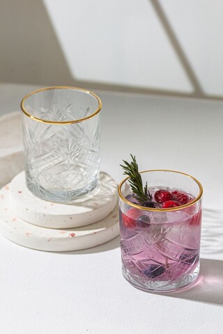 Set pahare, Hermia, 127RKL1150, Auriu / Transparent