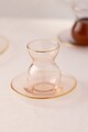 Set pahare pentru ceai, Hermia, 127RKL1205, Farfurie: 12 x 12 x 1,7 cm (6 bucăți), Mov / Somon / Albastru