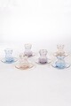 Set pahare pentru ceai, Hermia, 127RKL1205, Farfurie: 12 x 12 x 1,7 cm (6 bucăți), Mov / Somon / Albastru
